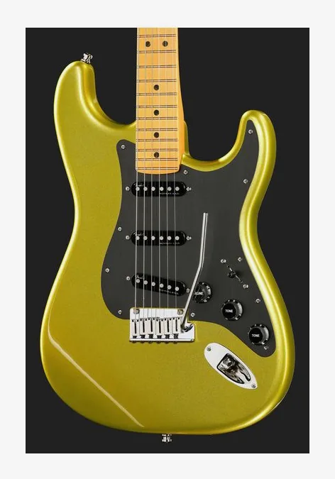 Fender Am Ultra II Strat MN SFL, manico e tastiera visti di lato