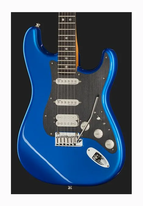 Fender Am Ultra II Strat HSS EB NBL, selettore pickup e jack di uscita