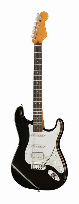 Fender Am Ultra II Strat HSS EB TXT fotografato frontalmente