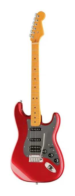 Fender Am Ultra II Strat HSS MN SRD in primo piano frontale