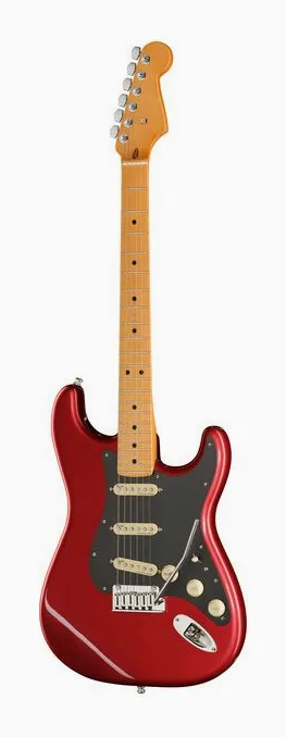 Fender Am Ultra II Strat MN SRD in primo piano frontale