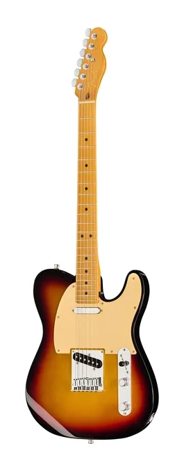 Fender Am Ultra II Tele MN UBST inquadrato di fronte su sfondo neutro