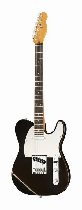 Fender Am Ultra II Tele EB TXT inquadrato di fronte su sfondo neutro