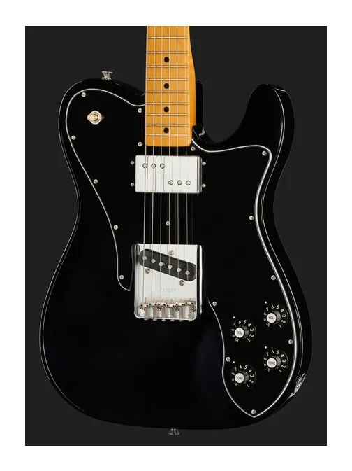 Fender AV II 77 TELE CUSTOM MN BLK, paletta con meccaniche e logo