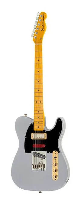 Fender Brent Mason Tele MN PrimerGrey inquadrato di fronte su sfondo neutro