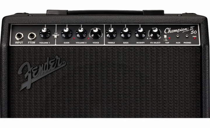Fender Champion II 50 Blackout, manopole e selettore dei canali