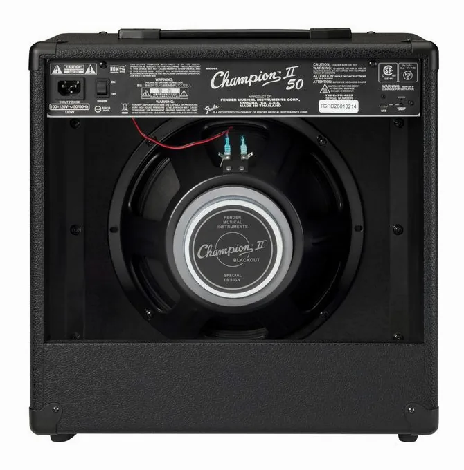 Fender Champion II 50 Blackout, vista dall'alto della testata