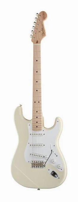 Fender Clapton Strat Signature OW inquadrato di fronte su sfondo neutro