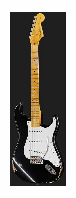 Fender 1958 CR Strat Relic Aged Black, capotasto e prime posizioni della tastiera