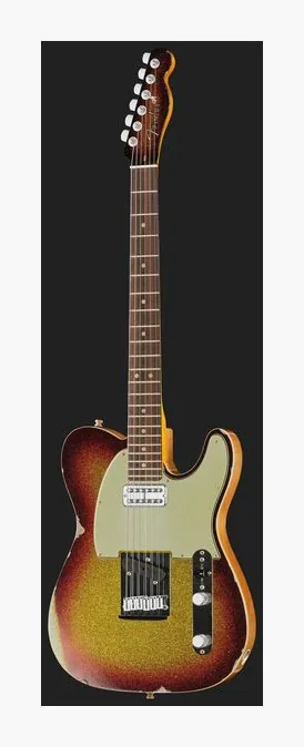 Fender Custom Tele 3TSB Sparkle Relic, profilo laterale del corpo