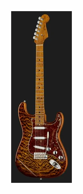 Fender Elite Strat MN QMT Tiger Eye, profilo laterale del corpo