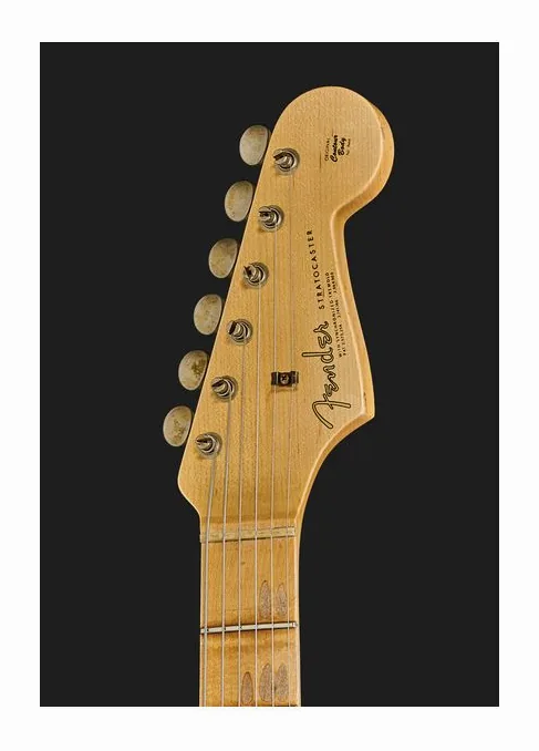 Fender Fat 64 Stratocaster AagOGs Ltd, paletta con meccaniche e logo
