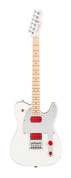 Fender John 5 Ghost Tele WHT fotografato frontalmente