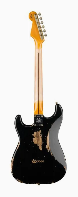 Fender LTD 54 Strat HR Aged Black, capotasto e prime posizioni della tastiera
