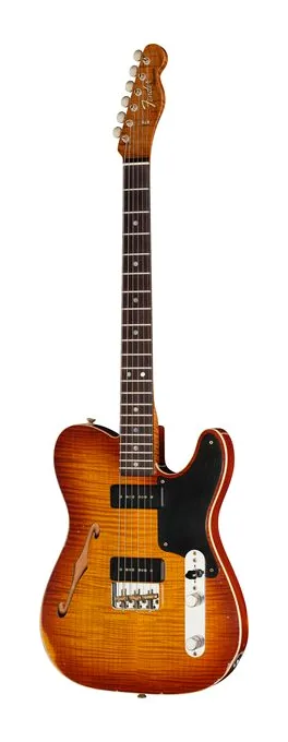 Fender LTD Artisan Tele Thinline P90 inquadrato di fronte su sfondo neutro