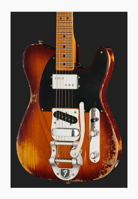 Fender LTD Blackguard Cunife Tele AVB, manico e tastiera visti di lato