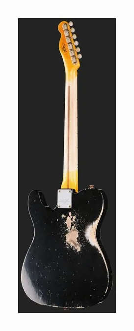 Fender LTD CuNife Tele HR Aged Black, paletta con meccaniche e logo