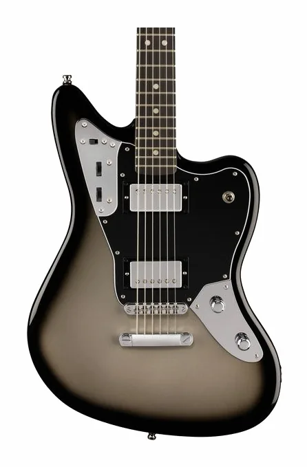 Fender LTD Player Fusion Jag Bari SLV, paletta con meccaniche e logo