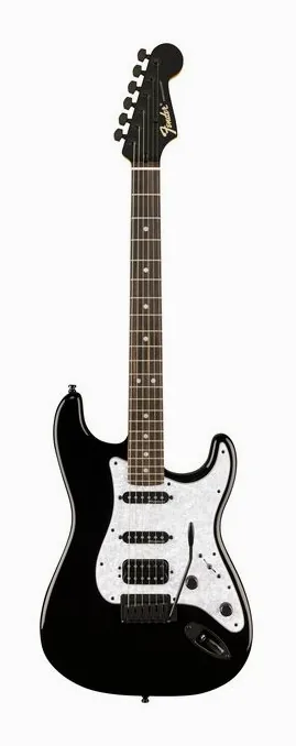 Fender LTD Player Fusion Strat HSS BK in primo piano frontale