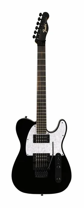 Fender LTD Player Fusion Tele HH BLK inquadrato di fronte su sfondo neutro