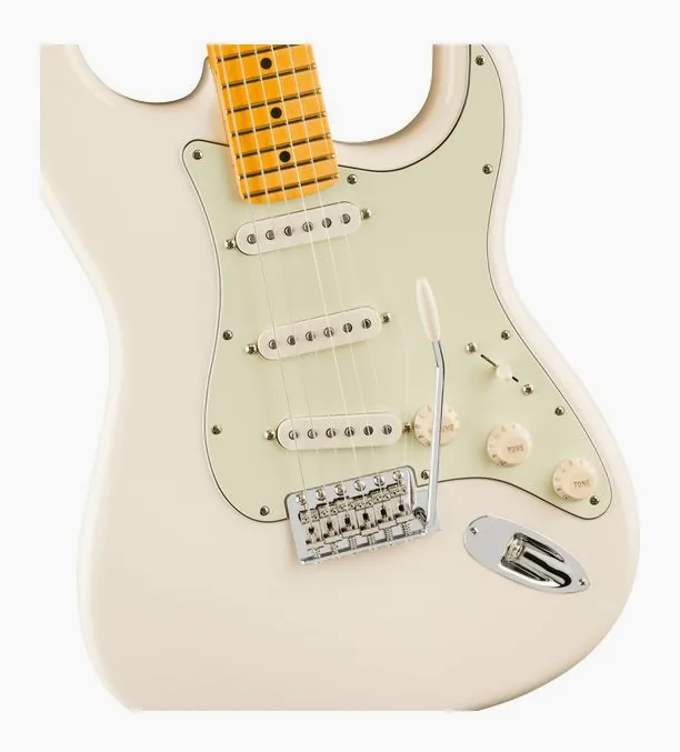 Fender LTD Pro Clsc Silent Strat OWT, paletta con meccaniche e logo