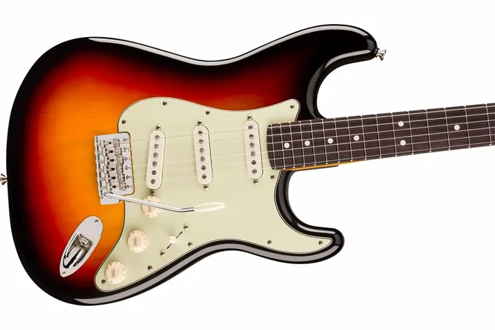 Fender LTD Pro Clsc Silent Strat 3CSB, curve del body viste dall'alto