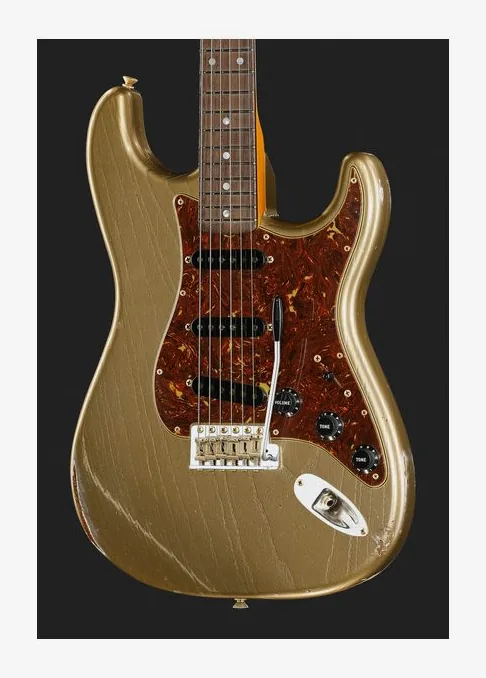 Fender LTD Roasted Strat Relic SG, corpo e verniciatura in primo piano