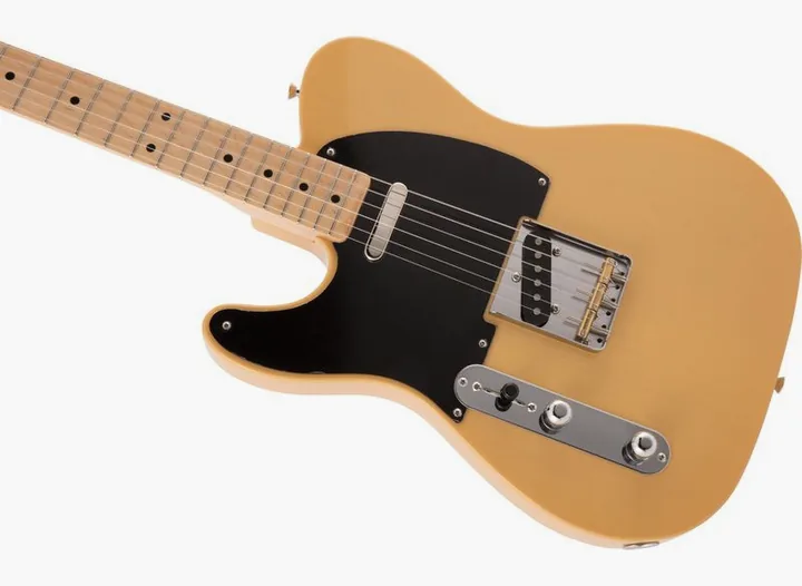 Fender MIJ Trad 50s Tele LH MN BTB, manico e tastiera visti di lato