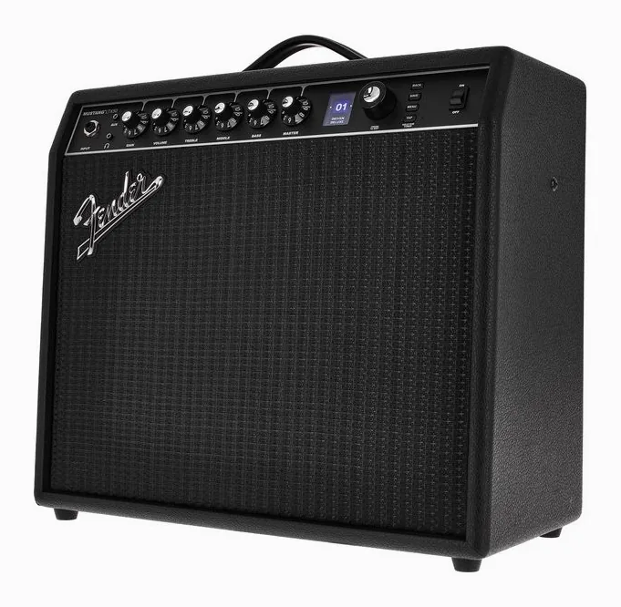 Fender Mustang LTX50, logo e finiture del pannello frontale