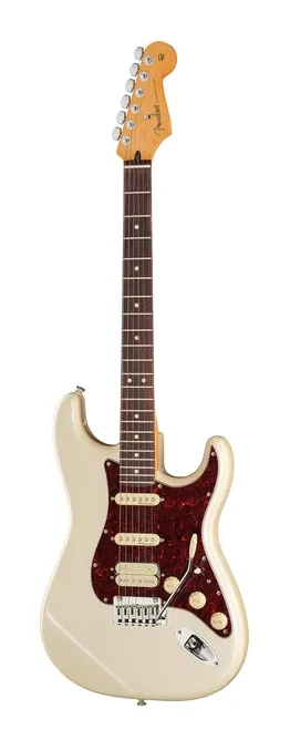 Fender Player II Mod Strat HSS RW OLP inquadrato di fronte su sfondo neutro