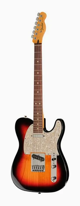 Fender Player II Mod Tele RW 3TS inquadrato di fronte su sfondo neutro