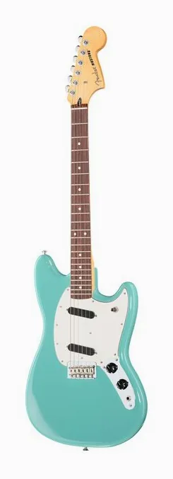 Fender Player II Mustang RW AQB fotografato frontalmente
