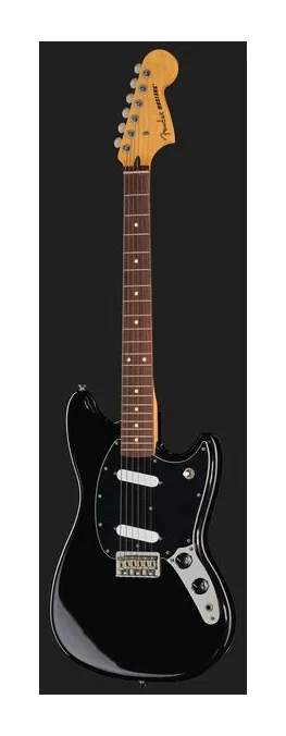 Fender Player II Mustang RW BLK, paletta con meccaniche e logo