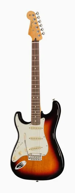 Fender Player II Strat LH RW 3TS inquadrato di fronte su sfondo neutro