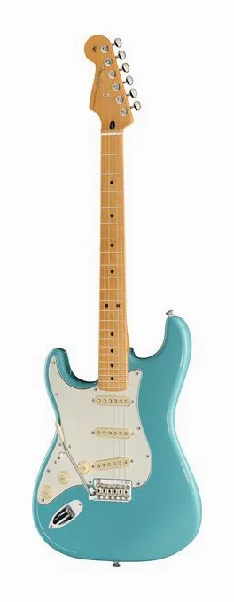 Fender Player II Strat LH MN AQB in primo piano frontale
