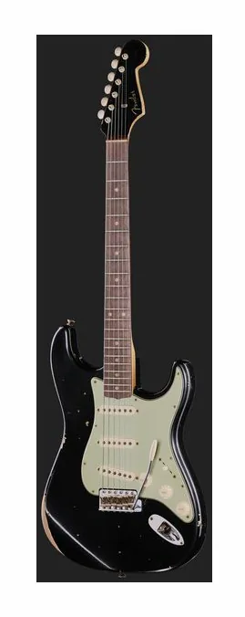 Fender 1960 Strat MP Relic Black, capotasto e prime posizioni della tastiera