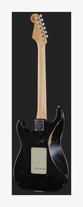 Fender 1960 Strat MP Relic Black, manico e tastiera visti di lato