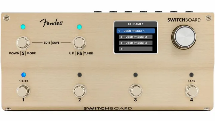 Fender Switchboard Effects Operator, grafica del pannello superiore
