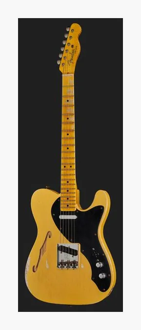 Fender Tele Blackguard Thinline Relic, curve del body viste dall'alto