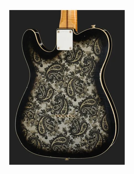 Fender Tele Dual P90 Black Paisley, corpo e verniciatura in primo piano