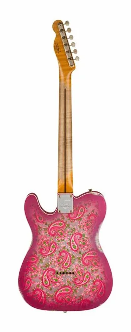 Fender Tele Dual P90 Pink Paisley, paletta con meccaniche e logo