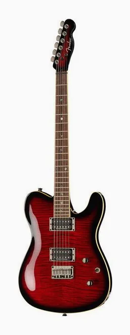 Fender Telecaster Custom FMT HH BCBIL inquadrato di fronte su sfondo neutro