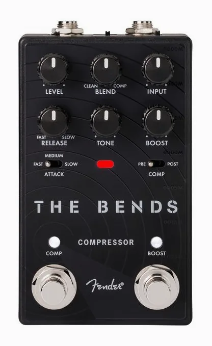 Fender The Bends Compressor V2, grafica del pannello superiore