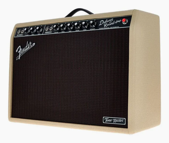 Fender Tone Master Del. Reverb Blonde, vista dall'alto della testata