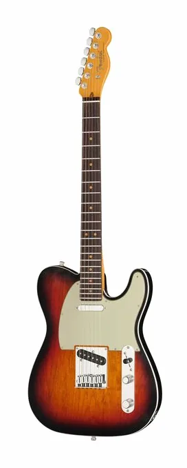 Fender Ultra Luxe 60s Custom Tele 3TS inquadrato di fronte su sfondo neutro