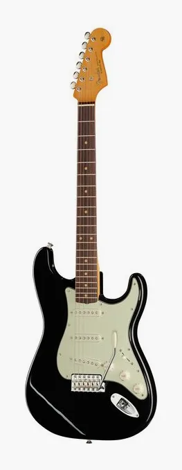 Fender Vintera III E 60s Strat BLK inquadrato di fronte su sfondo neutro
