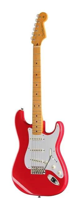 Fender Vintera III L 50s Strat DKR inquadrato di fronte su sfondo neutro