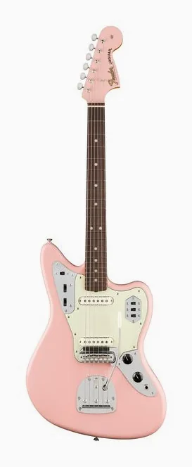 Fender Vintera III M 60s Jaguar SP inquadrato di fronte su sfondo neutro