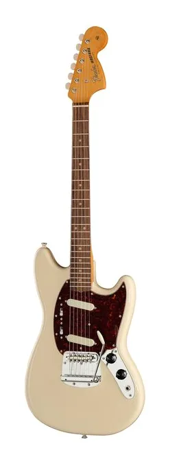 Fender Vintera III M 60s Mustang OWT inquadrato di fronte su sfondo neutro