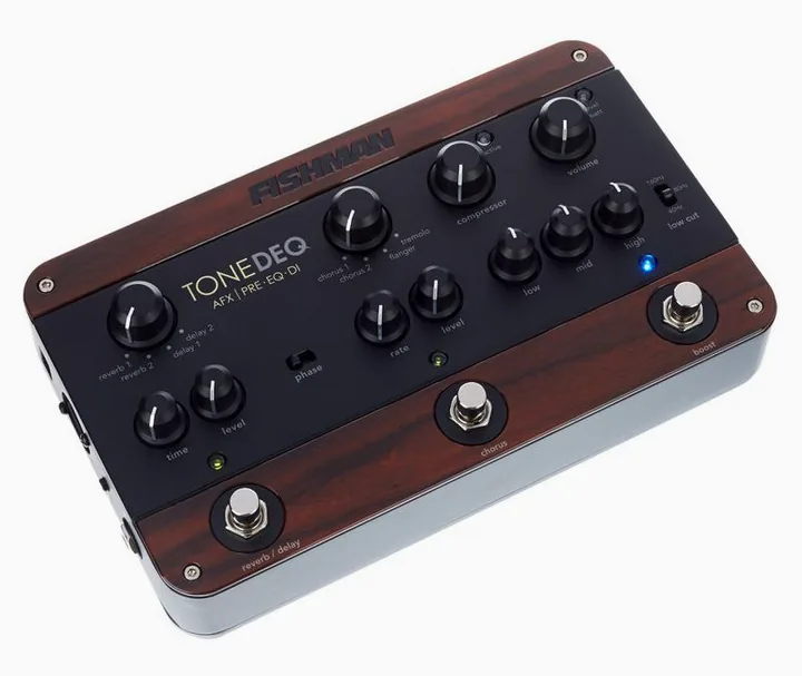 Fishman Tone AFX DEQ, logo e finiture del pannello frontale